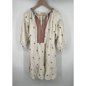 Marine Layer Peyton Mini Dress Tiered White Embroidered Size Medium
